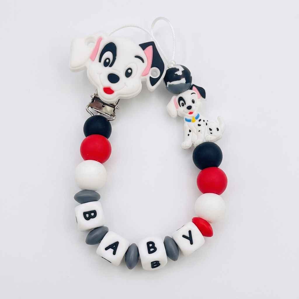 Clip para chupete personalizado de Dalmatas - Frontal - Moda Infantil Chicle
