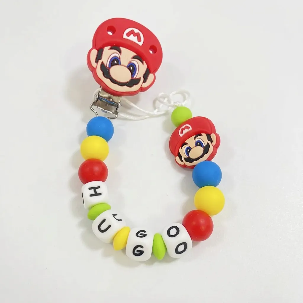 Clip para chupete personalizado de Mario Bros - Frontal - Moda Infantil Chicle