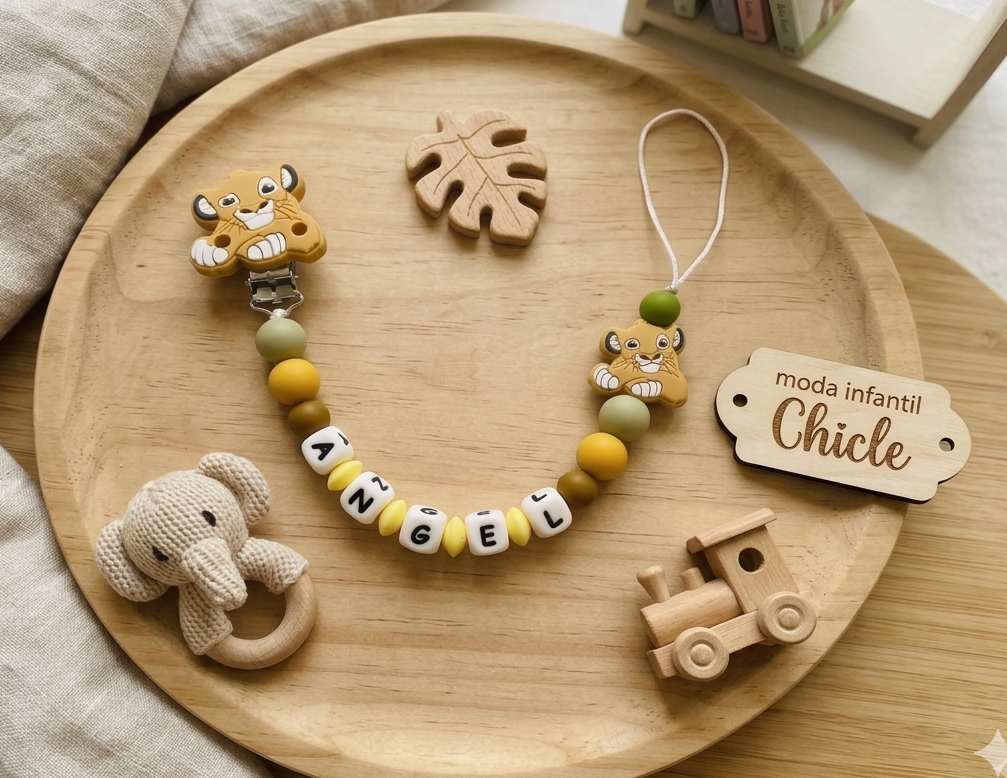 Clip para chupete personalizado de Rey Le�n - Detalle 1 - Moda Infantil Chicle