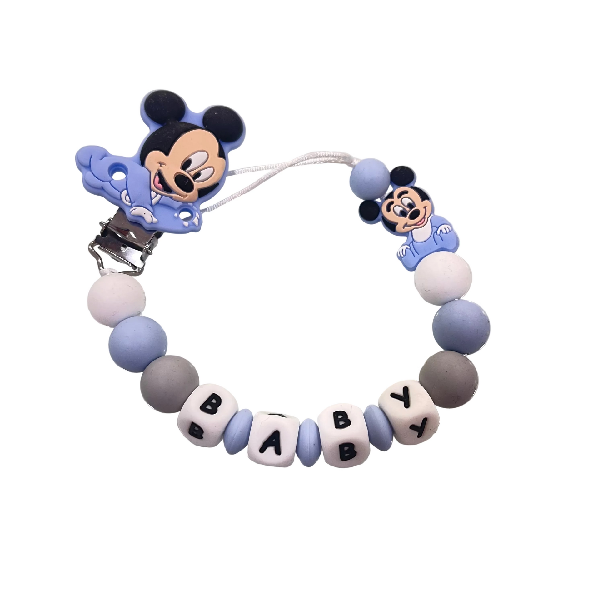Clip para chupete personalizado Mickey azul - Frontal - Moda Infantil Chicle