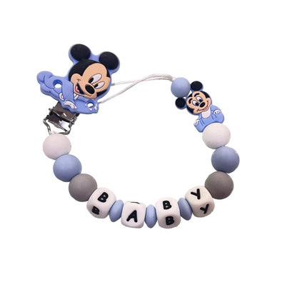 Clip para chupete personalizado Mickey azul - Frontal - Moda Infantil Chicle