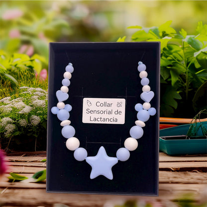 Collar de lactancia estrella azul - Frontal - Moda Infantil Chicle