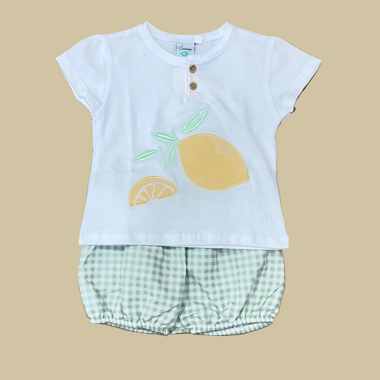 Conjunto ?? limones ni�o - Frontal - Moda Infantil Chicle