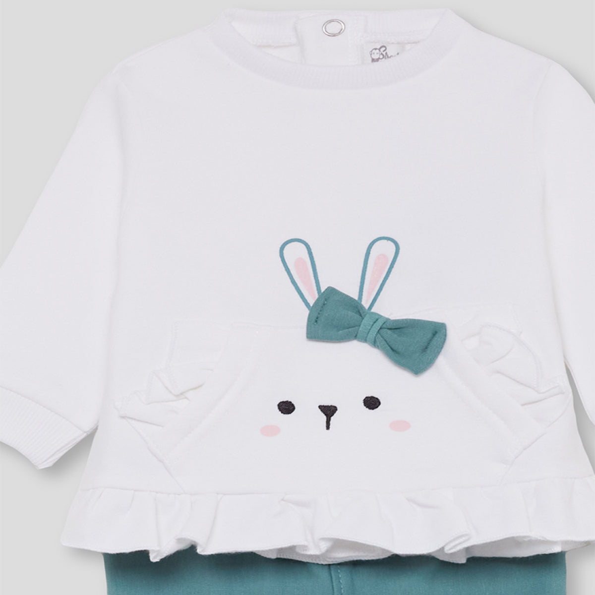 Conjunto Beb� ni�a lazo verde - Street Monkey (3 -24 meses) - Detalle 1 - Moda Infantil Chicle