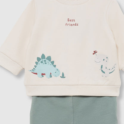 Conjunto Beb� Ni�o Beige y verde - Street Monkey - Detalle 1 - Moda Infantil Chicle