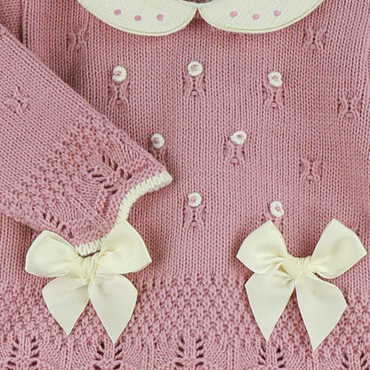 Conjunto bebé lana con lazos - Detalle 1 - Moda Infantil Chicle