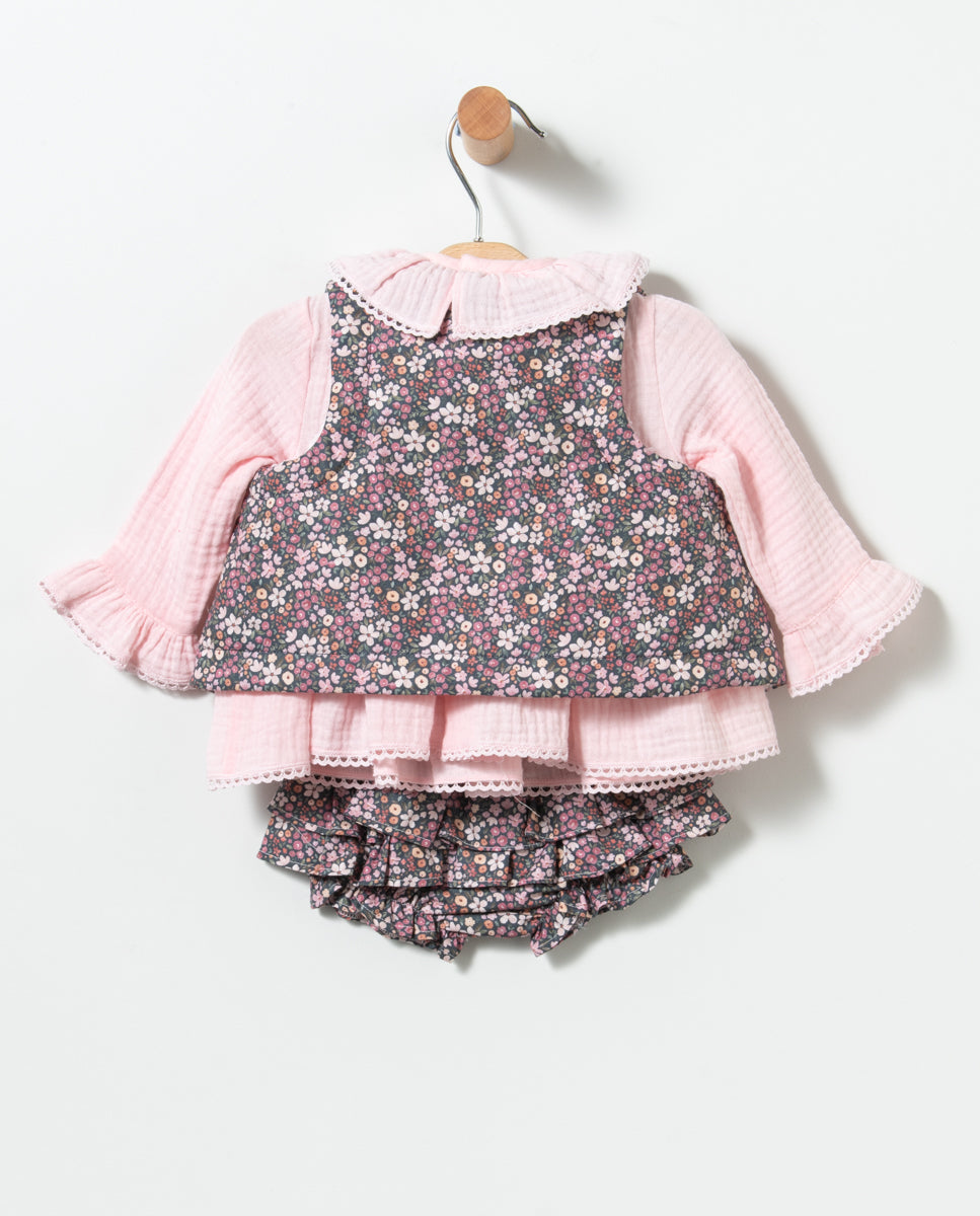 Conjunto blusa, braguita y chaleco - Coco Acqua - Detalle 1 - Moda Infantil Chicle
