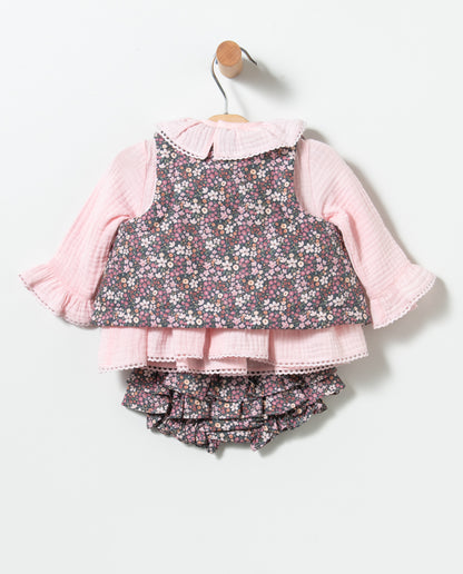 Conjunto blusa, braguita y chaleco - Coco Acqua - Detalle 1 - Moda Infantil Chicle