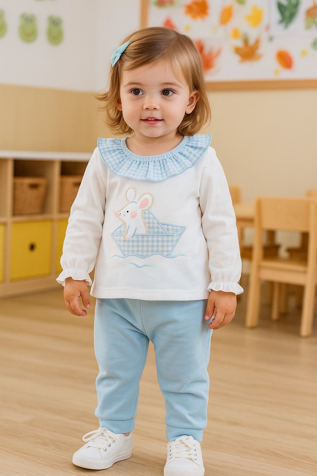 Conjunto chandal beb� ni�a barquito - Frontal - Moda Infantil Chicle