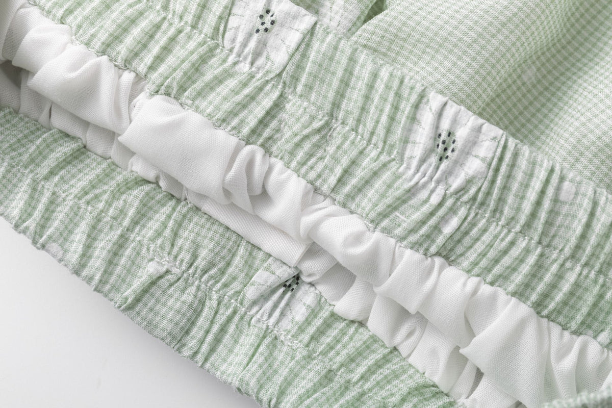 Conjunto de falda con  flores verdes, con vuelo y camiseta - Newness - Detalle 6 - Moda Infantil Chicle
