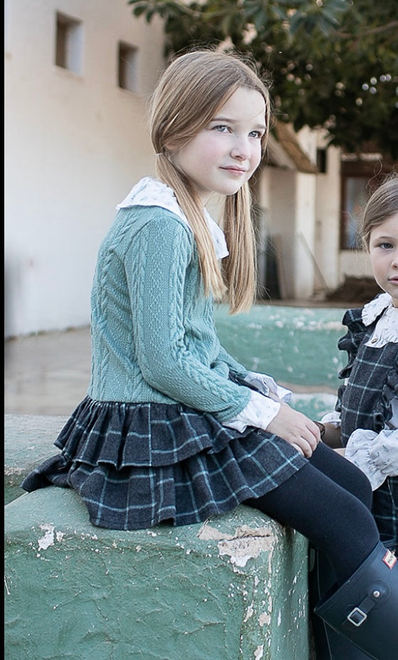 Conjunto de jersey y falda - Coco Acqua invierno 2024 - Detalle 3 - Moda Infantil Chicle