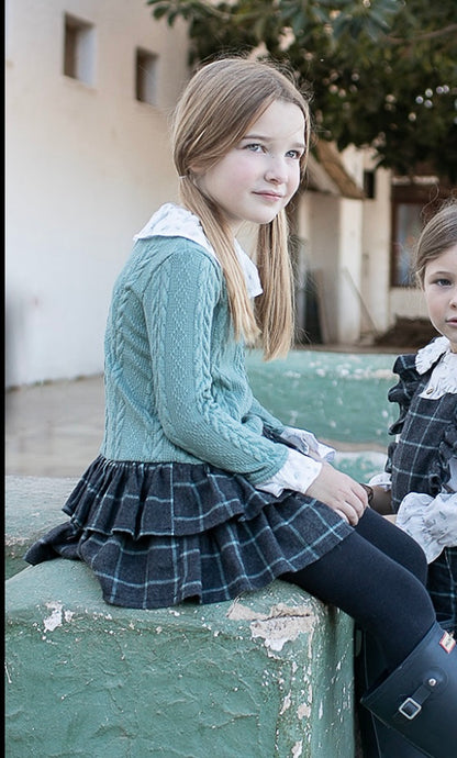 Conjunto de jersey y falda - Coco Acqua invierno 2024 - Detalle 3 - Moda Infantil Chicle