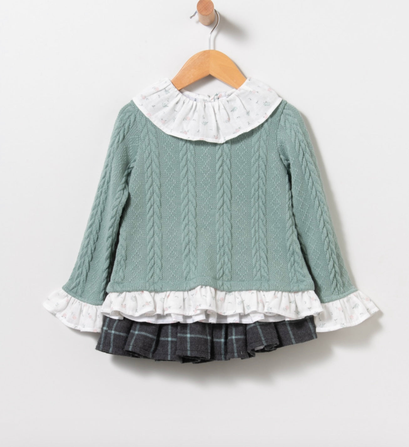 Conjunto de jersey y falda - Coco Acqua invierno 2024 - Frontal - Moda Infantil Chicle