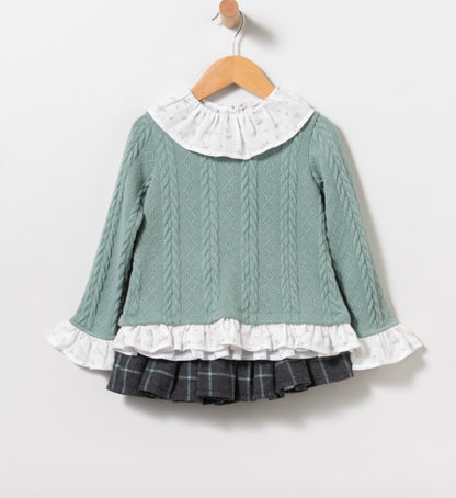 Conjunto de jersey y falda - Coco Acqua invierno 2024 - Frontal - Moda Infantil Chicle