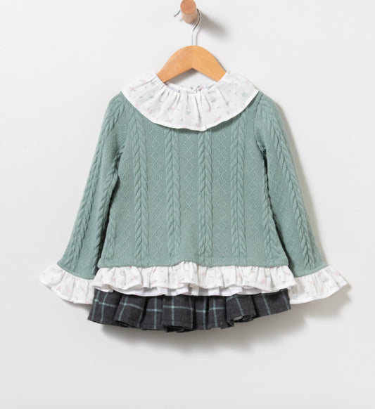 Conjunto de jersey y falda - Coco Acqua invierno 2024 - Frontal - Moda Infantil Chicle