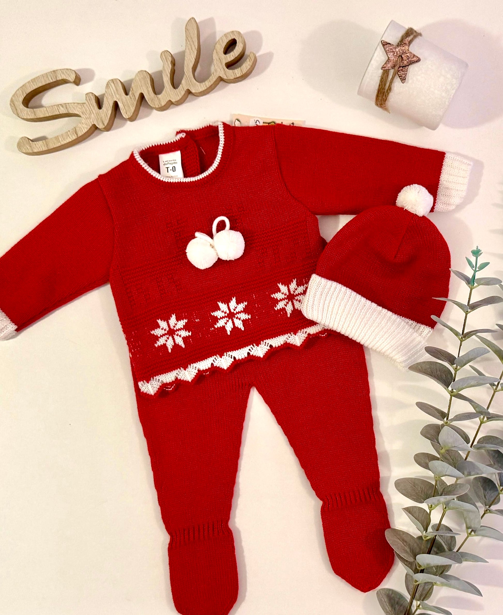 Conjunto de lana en rojo - Frontal - Moda Infantil Chicle