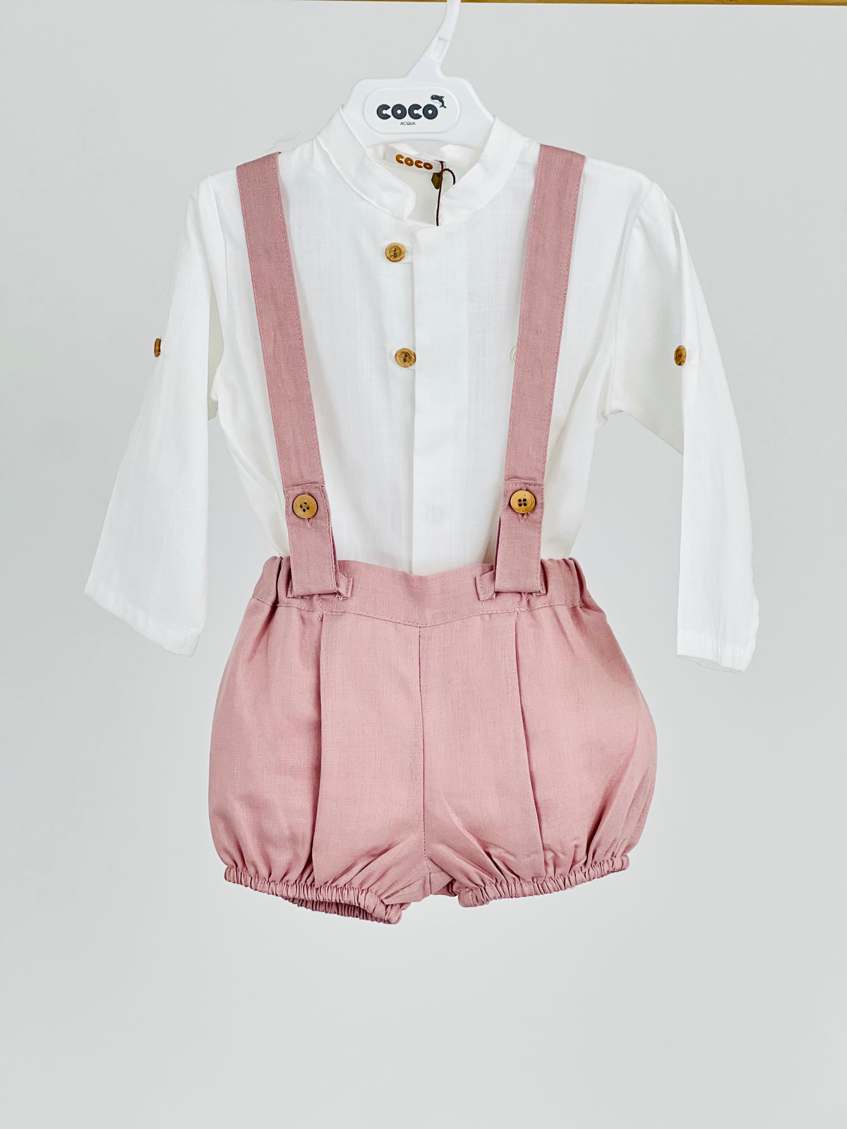 Conjunto de ni�o ceremonia en color rosa palo - Coco Acqua - Detalle 2 - Moda Infantil Chicle