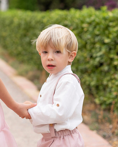 Conjunto de ni�o ceremonia en color rosa palo - Coco Acqua - Detalle 3 - Moda Infantil Chicle