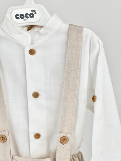 Conjunto de niño ceremonia en tostado - Coco Acqua - Detalle 2 - Moda Infantil Chicle