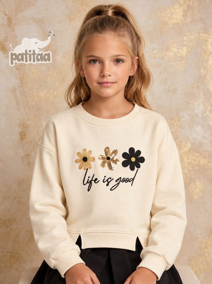 Conjunto flor de ni�a con falda pantal�n-Patitaa - Detalle 2 - Moda Infantil Chicle