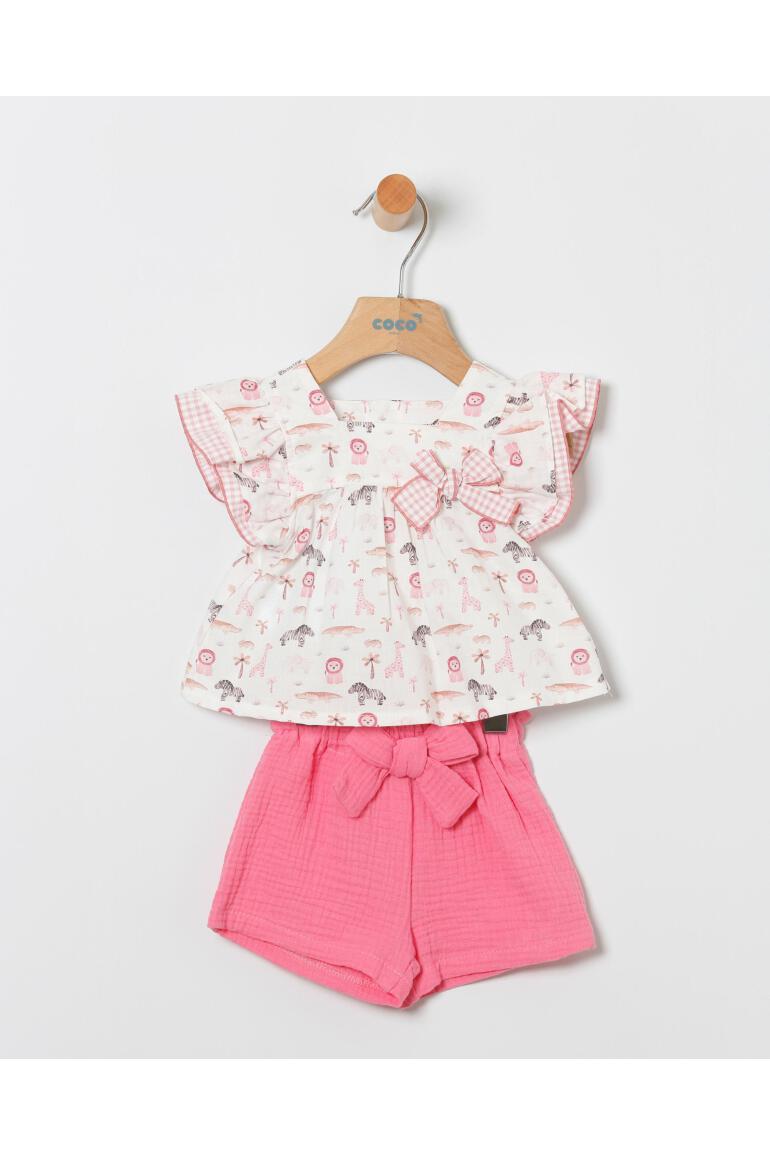 Conjunto ni�a blusa animalitos - Coco Acqua 2025 - Detalle 2 - Moda Infantil Chicle