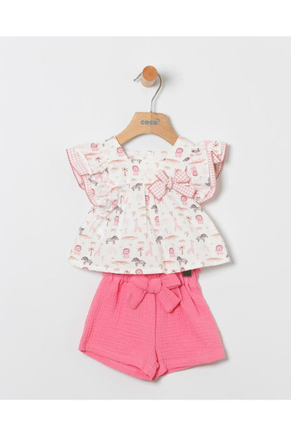Conjunto ni�a blusa animalitos - Coco Acqua 2025 - Detalle 2 - Moda Infantil Chicle