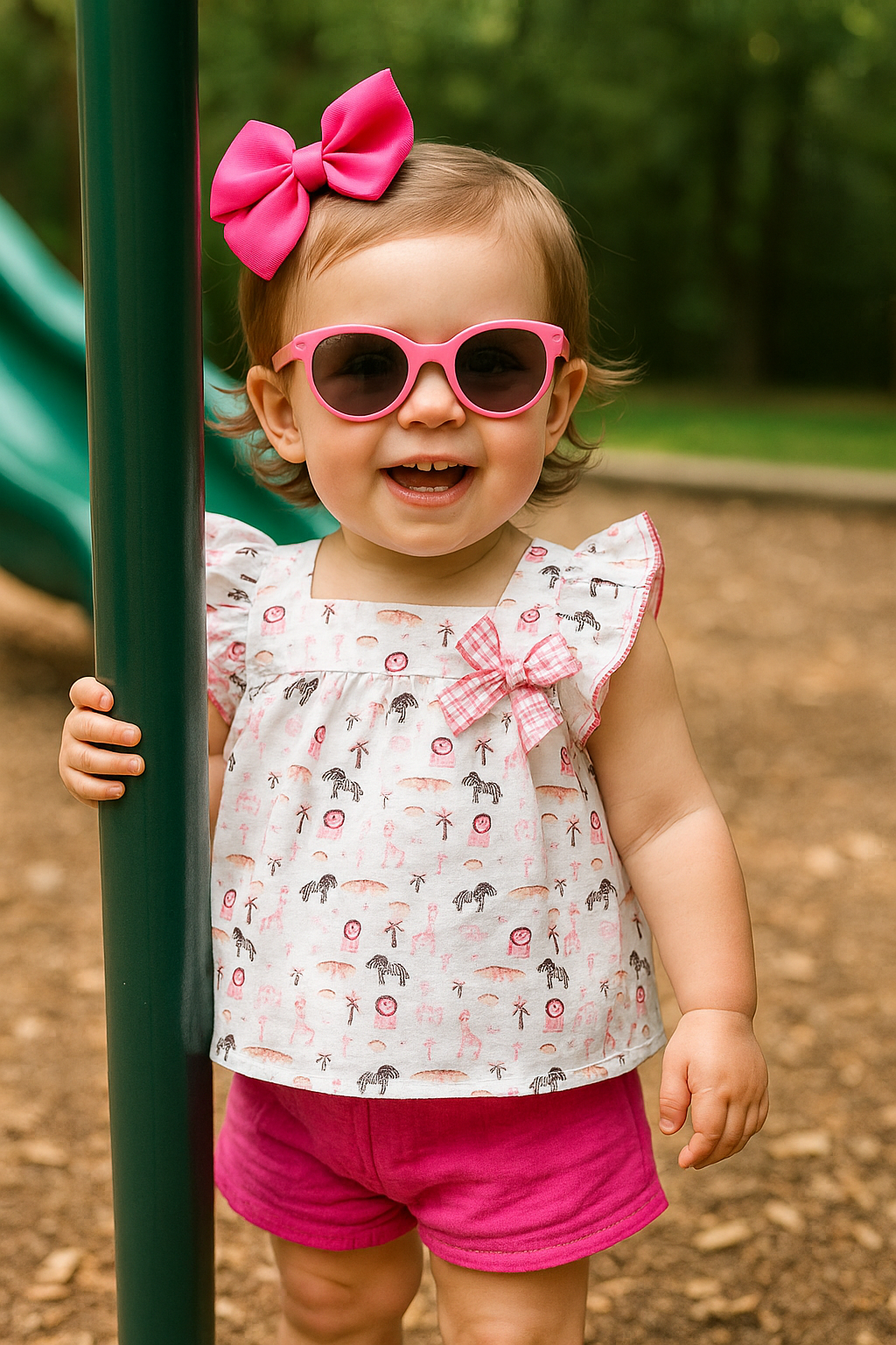 Conjunto ni�a blusa animalitos - Coco Acqua 2025 - Frontal - Moda Infantil Chicle