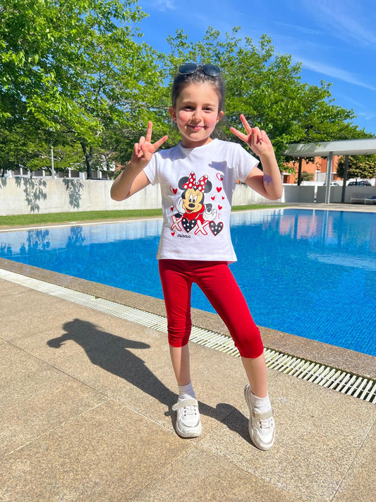 Conjunto ni�a de Minnie en rojo - Frontal - Moda Infantil Chicle