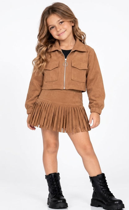 Conjunto ni�a flecos - Pronta Moda - Frontal - Moda Infantil Chicle