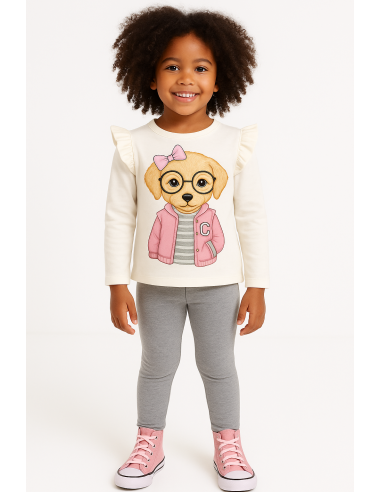 Conjunto ni�a perrita- Cala Kids - Detalle 1 - Moda Infantil Chicle