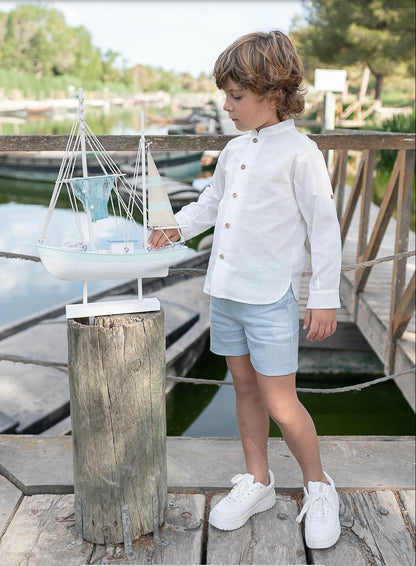 Conjunto ni�o en azul cielo - Coco Acqua - Frontal - Moda Infantil Chicle