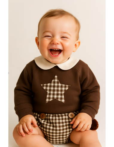 Conjunto ni�o marr�n Vichi - Frontal - Moda Infantil Chicle