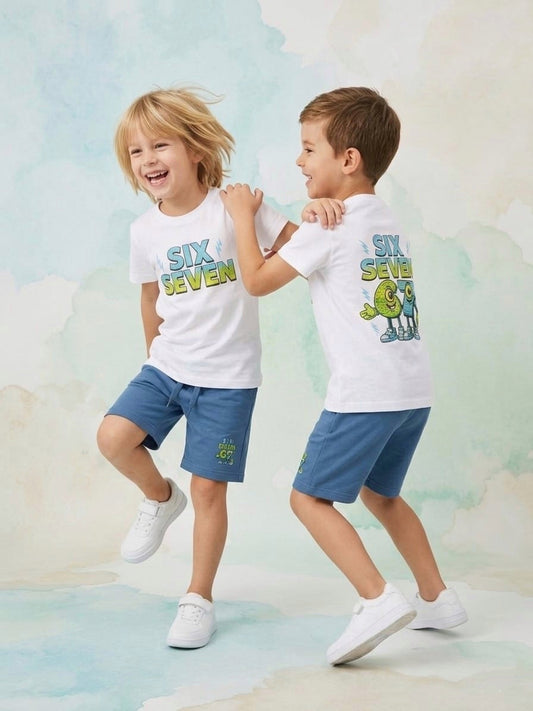 Conjunto ni�o six seven - Frontal - Moda Infantil Chicle