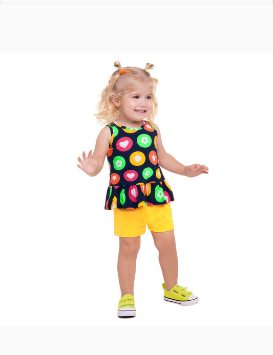 Conjunto niña colorido  - Kyly 2024 - Frontal - Moda Infantil Chicle