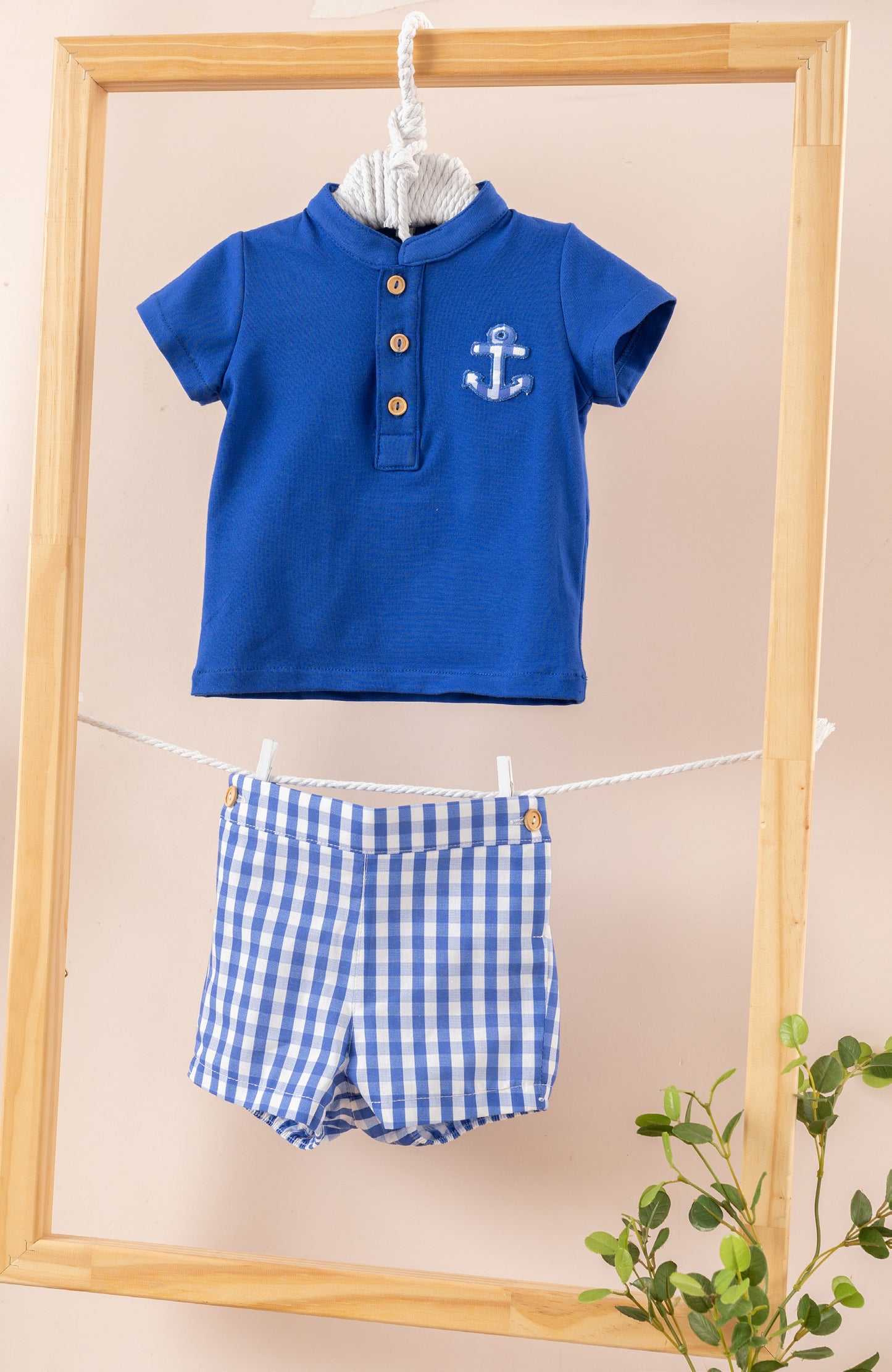 Conjunto niño bebé en color azulón - Cuka verano 2024 - Frontal - Moda Infantil Chicle