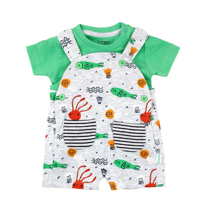 Conjunto peto + camiseta bebé de niño en manga corta - Frontal - Moda Infantil Chicle