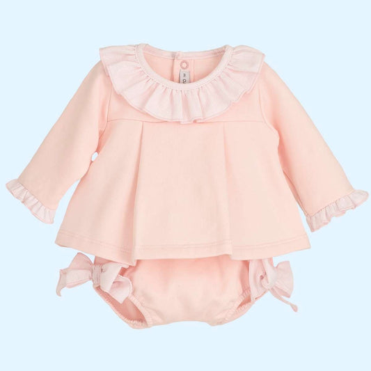 Conjunto Pololo Rosa Lechebe - Calamaro - Frontal - Moda Infantil Chicle