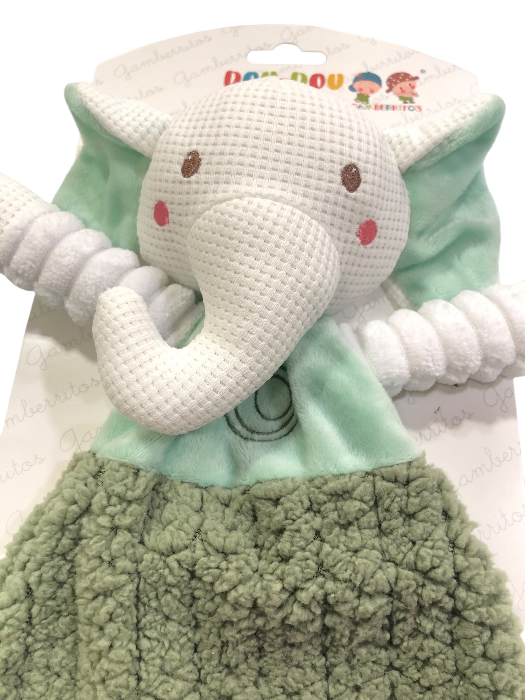 Doudou elefante para bebe en color verde - Gamberritos - Detalle 1 - Moda Infantil Chicle