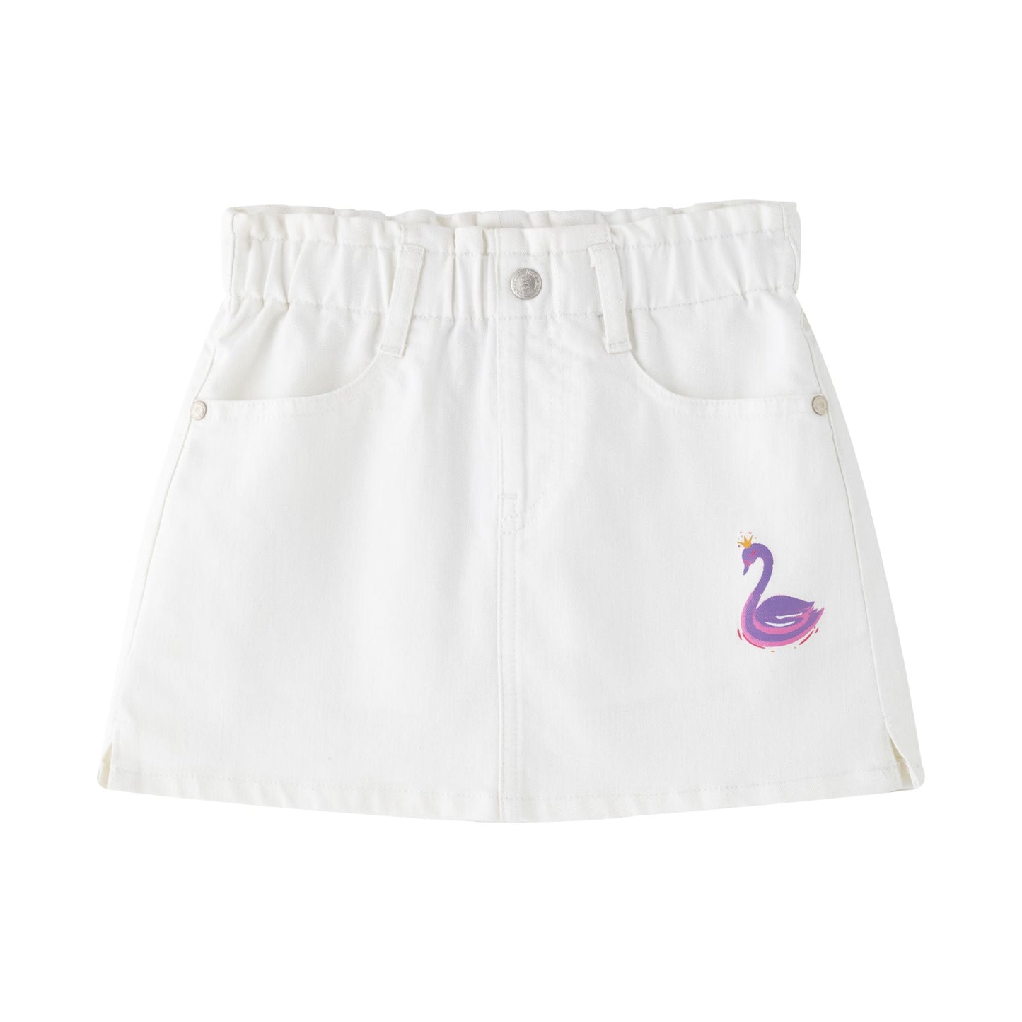 Falda vaquera en blanco de Newness - Frontal - Moda Infantil Chicle