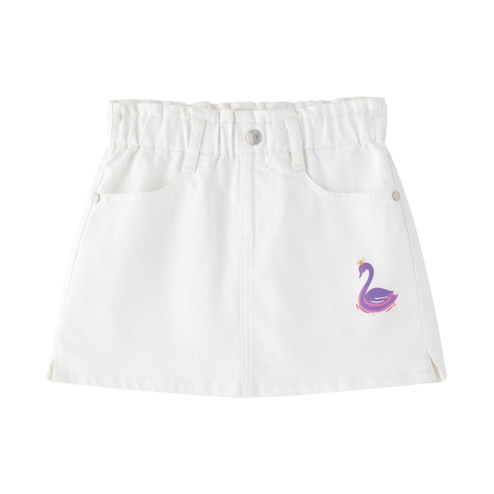 Falda vaquera en blanco de Newness - Frontal - Moda Infantil Chicle