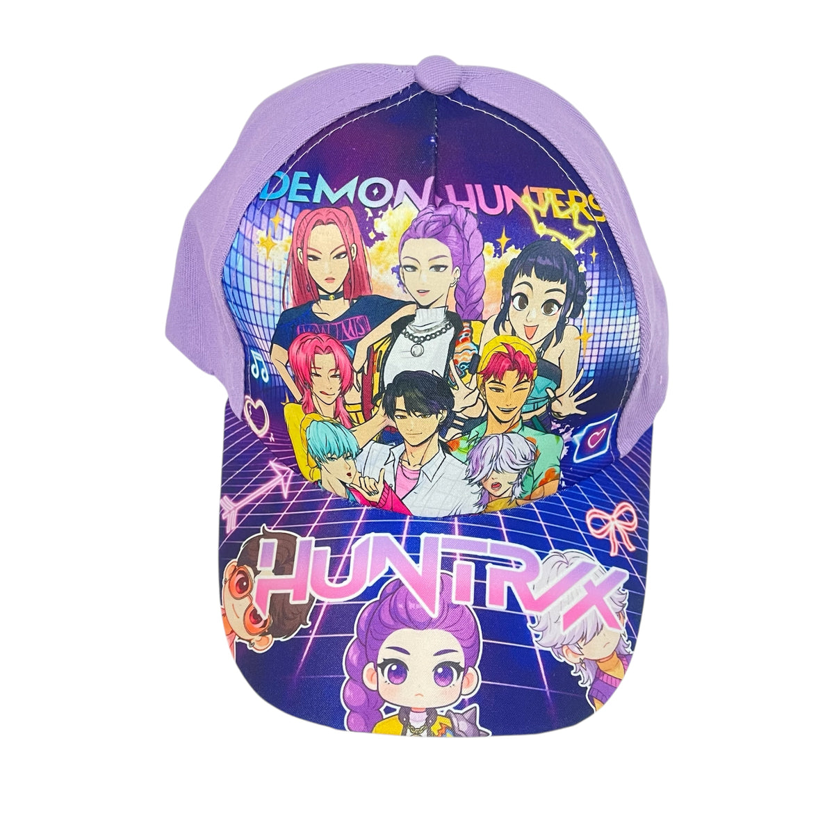 Gorra todos los personajes en morado - K-Pop - Frontal - Moda Infantil Chicle