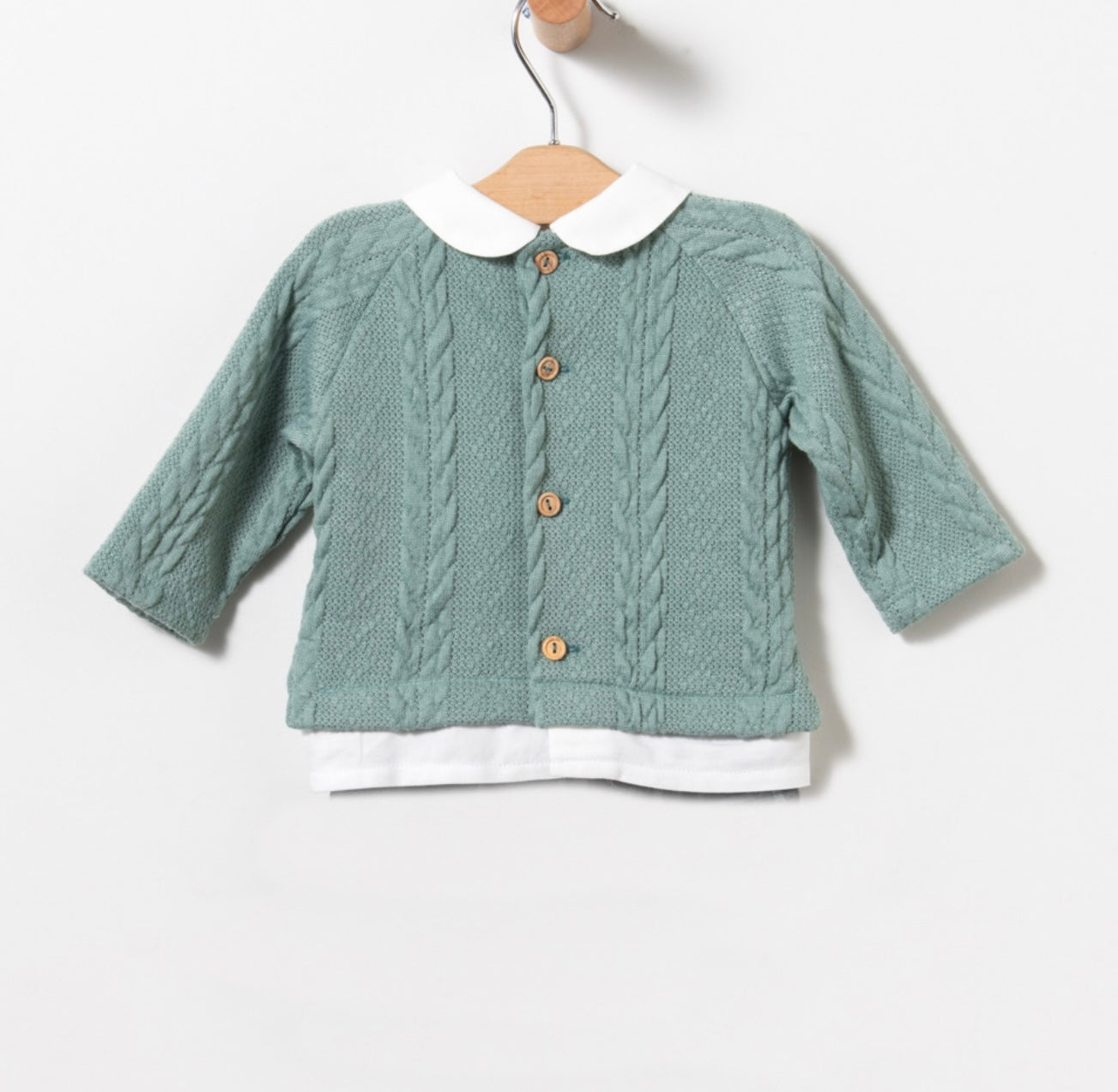 Jersey + bermuda cuadros gris - Coco Acqua invierno 2024 - Detalle 1 - Moda Infantil Chicle