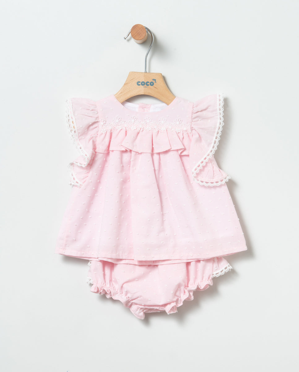 Jesusin de Plumeti en rosa de Coco Acqua - Frontal - Moda Infantil Chicle
