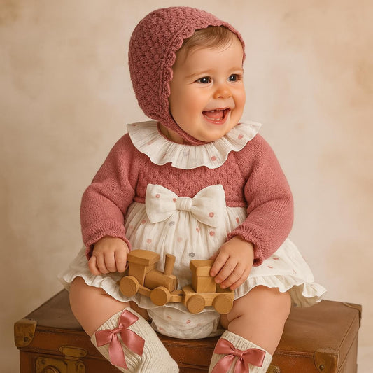 Jesusito con capota Hoja  de Oto�o Maquillaje - Dulce de Fresas - Frontal - Moda Infantil Chicle