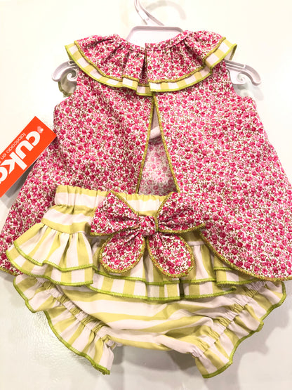 Jesusito en tonos pistacho y fucsia - Cuka verano 2024 - Detalle 1 - Moda Infantil Chicle