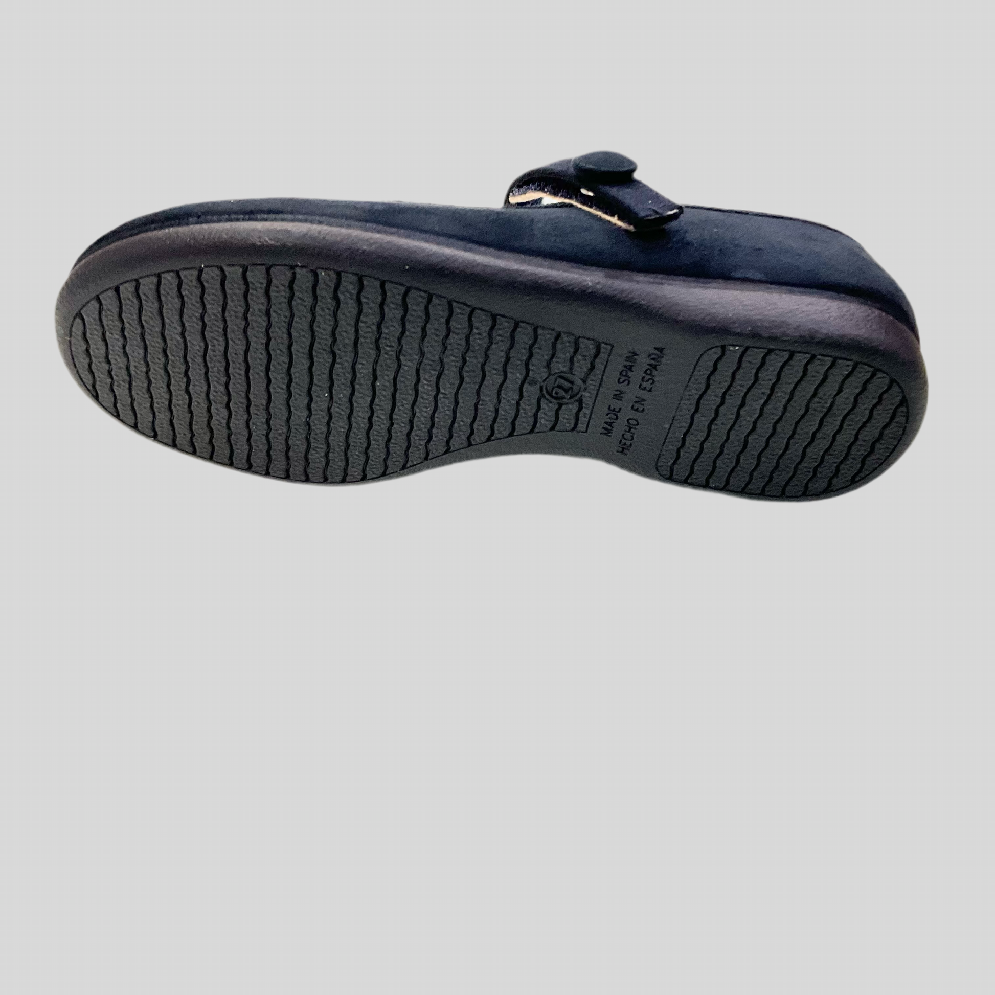 Merceditas azul marino en Serratex botón de niña - Tokolate - Detalle 2 - Moda Infantil Chicle
