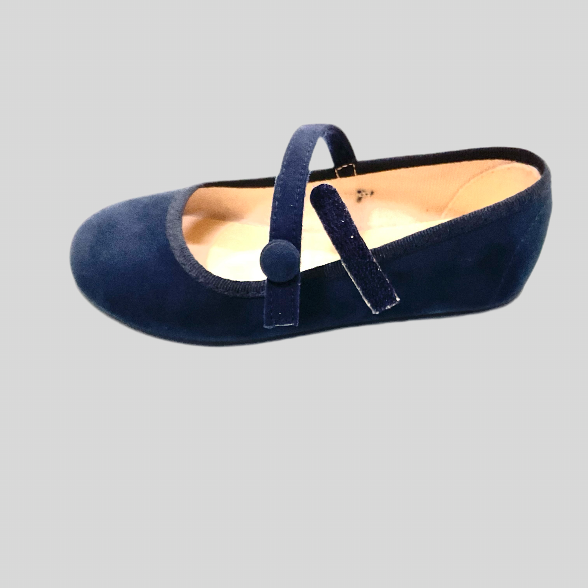Merceditas azul marino en Serratex botón de niña - Tokolate - Detalle 3 - Moda Infantil Chicle