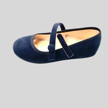 Merceditas azul marino en Serratex botón de niña - Tokolate - Detalle 3 - Moda Infantil Chicle