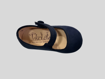 Merceditas Serratex botón de niña Marino - Tokolate - Detalle 1 - Moda Infantil Chicle
