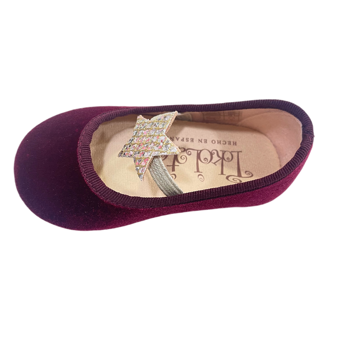 Merceditas terciopelo burdeos con estrella ?? - Tokolate - Frontal - Moda Infantil Chicle
